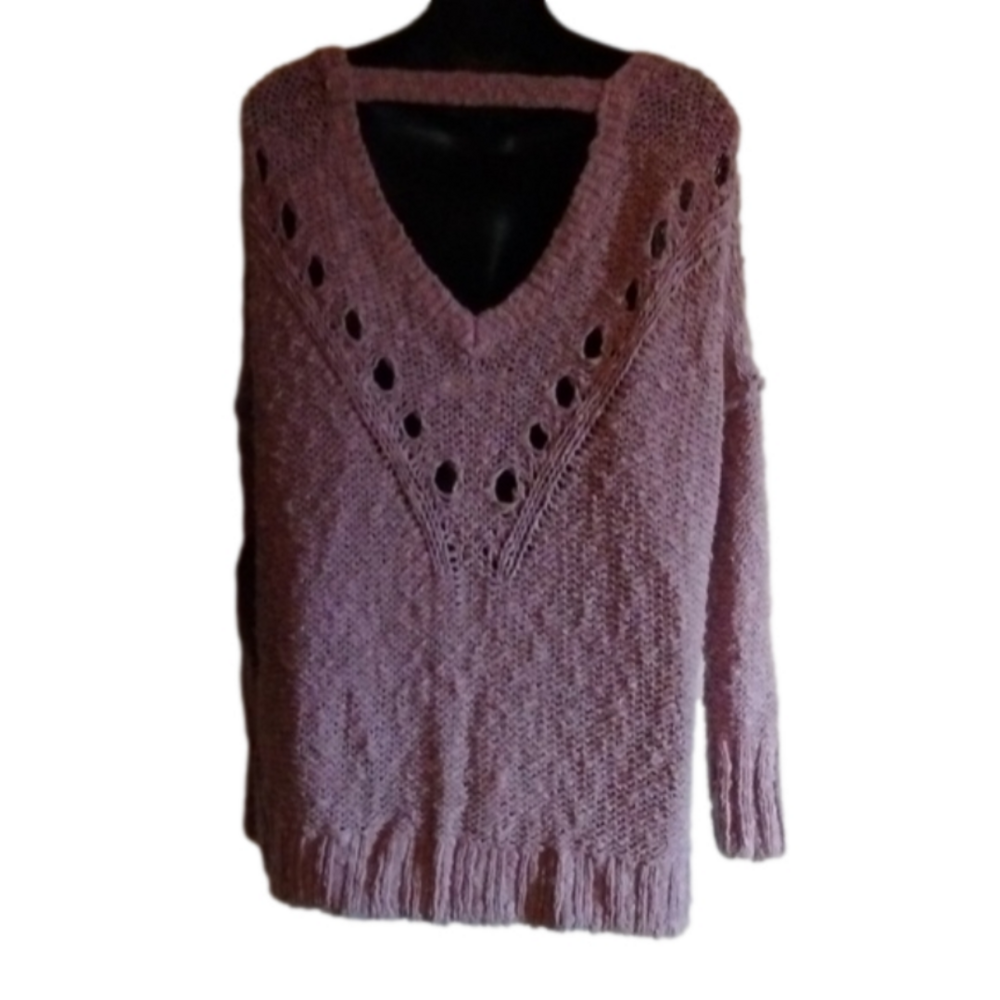 Hollister lavender sweater. Size large. Great details in the back! So fall! - Picture 4 of 9